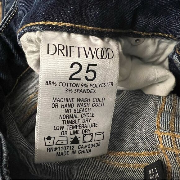 DRIFTWOOD Jackie High Rise Skinny Raw Hem Denim Jeans 25 - Picture 6 of 13
